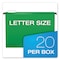 Pendaflex SureHook Hanging Folders, Letter Size, 1/5-Cut Tab, Bright Green, 20PK 6152 1/5 BGR - alternate 5